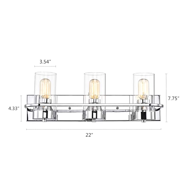 Copper Grove Pal 3-light Chrome Bath/Vanity Fixture