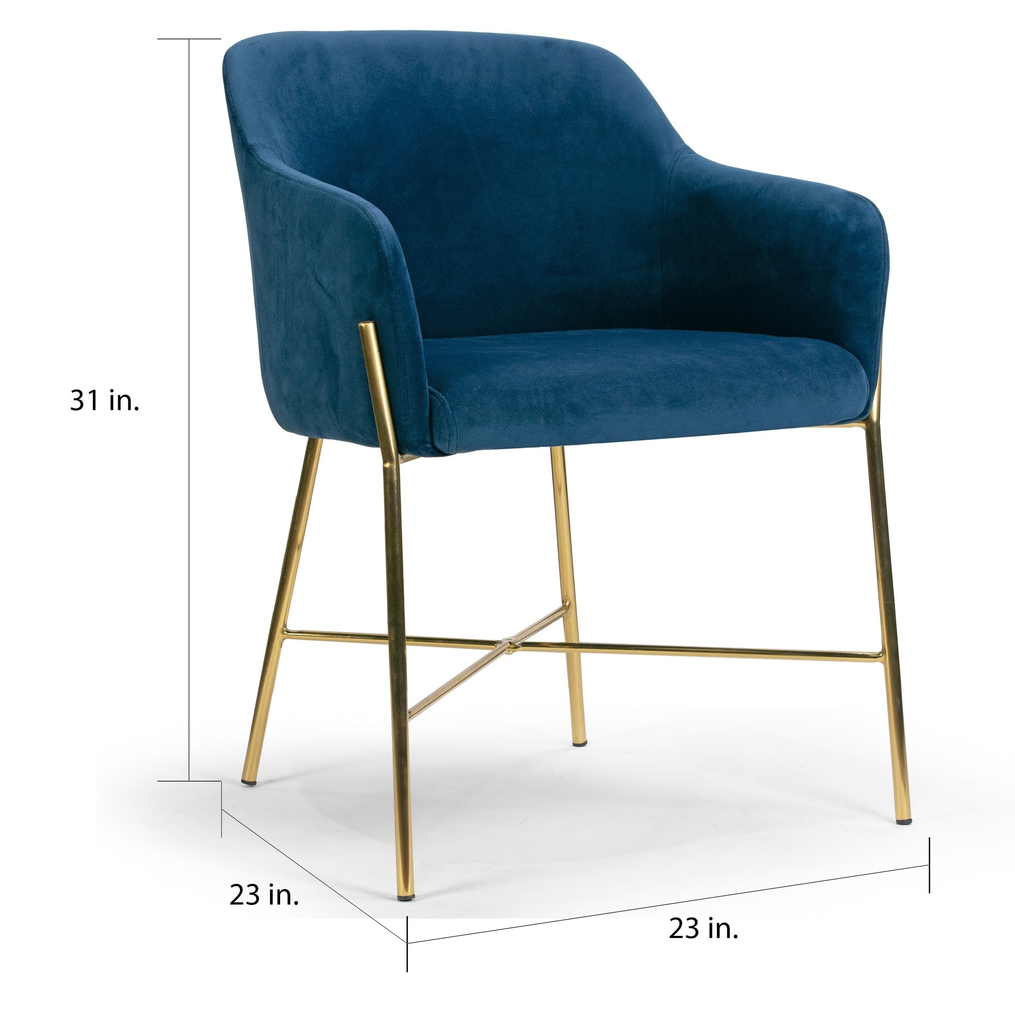 Silver Orchid Condon Blue Velvet Arm Dining Chair N A Overstock 29666691