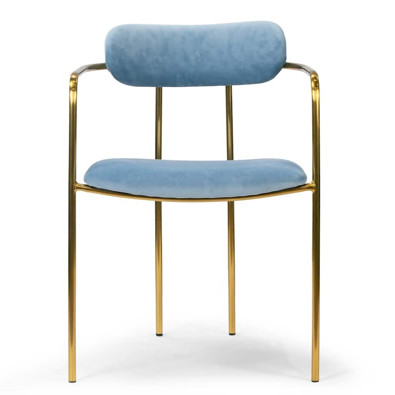 Set of 2 Anaya Light Blue Velvet Dining Chair - N/A