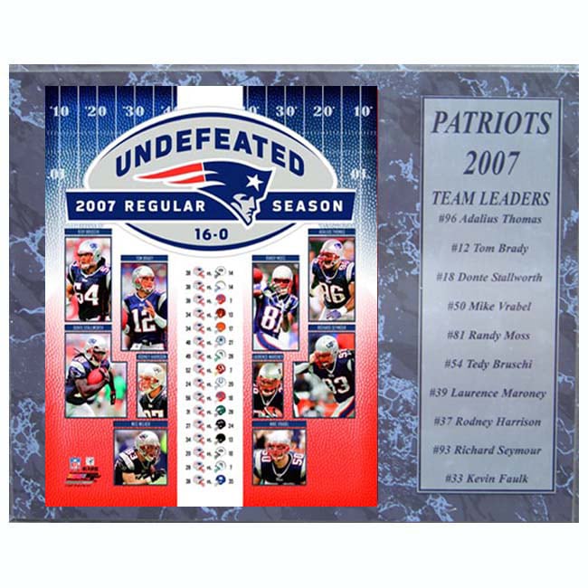 New England Patriots 2007 12x15 plaque (16-0)