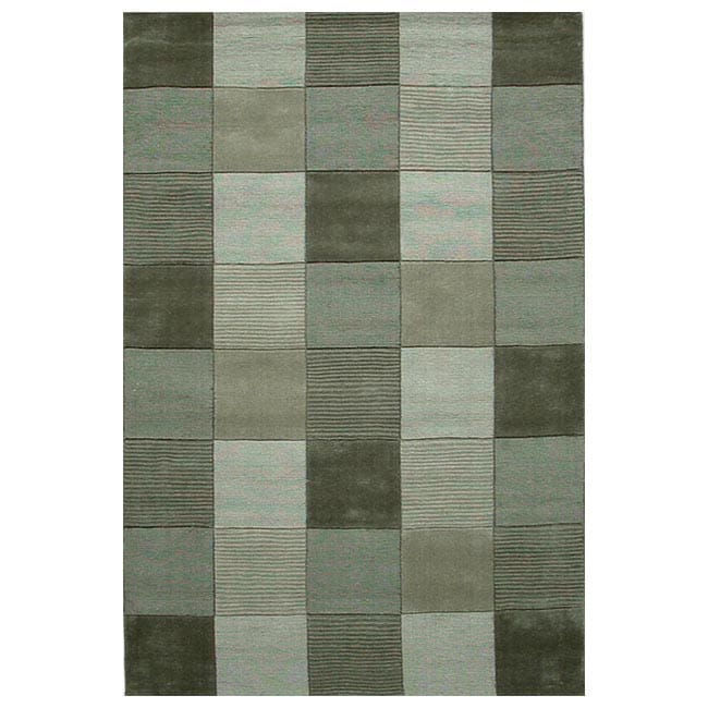 Hand tufted Green Tile Wool Rug (8 X 10 6) (greenPattern solidMeasures 1 inch thickTip We recommend the use of a non skid pad to keep the rug in place on smooth surfaces.All rug sizes are approximate. Due to the difference of monitor colors, some rug co