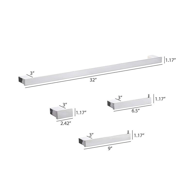 BOANN Sweden T304 Stainless Steel Bathroom Accessory Set 4 Piece
