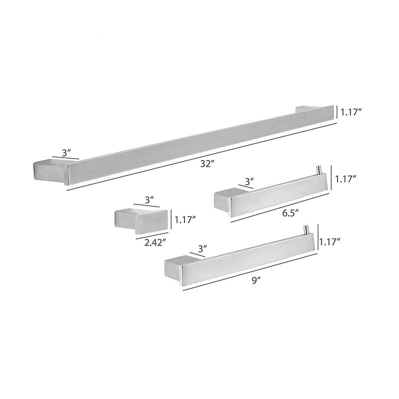 BOANN Sweden T304 Stainless Steel Bathroom Accessory Set 4 Piece