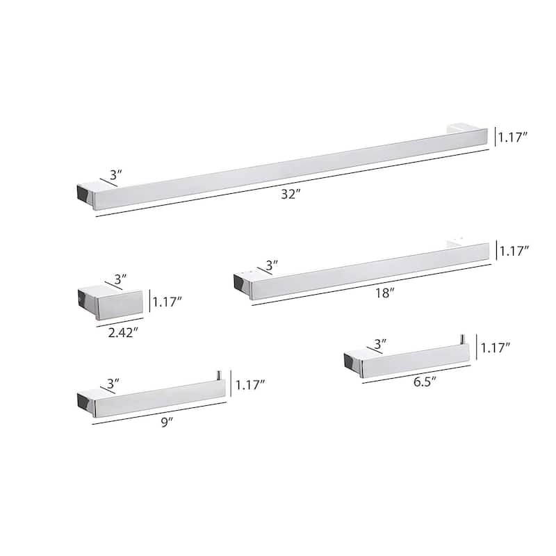 BOANN Sweden T304 Stainless Steel Bathroom Accessory Set 5 Piece