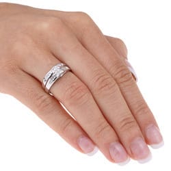 Miadora 14k White Gold 1/2ct TDW Diamond Bridal Ring Set