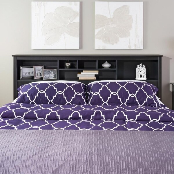 Laurel Creek Ada Black King Bookcase Headboard