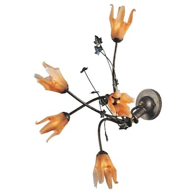 20"W Blossoming Tigerlily 5 LT Wall Sconce