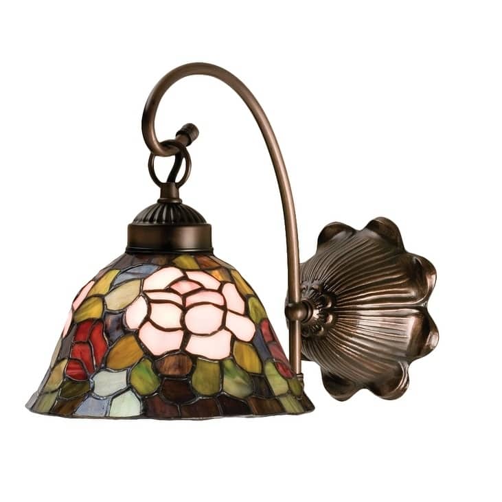 8"W Tiffany Rosebush Wall Sconce