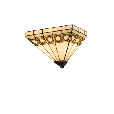 14"W Diamond Band Mission Wall Sconce