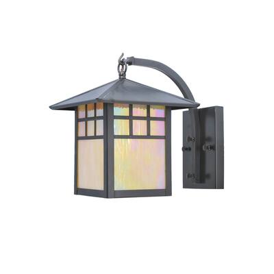 8"W Seneca Window Pane Curved Arm Wall Sconce