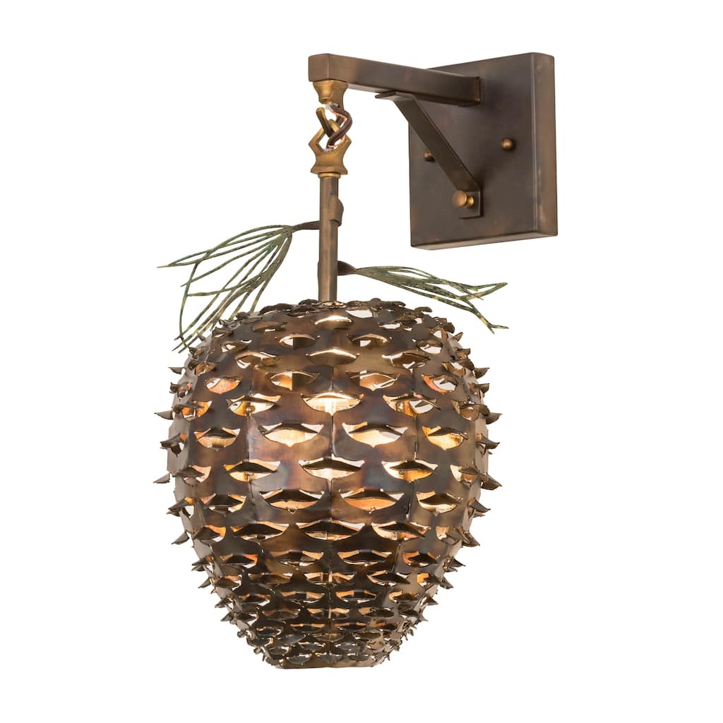 11"W Stoneycreek Pinecone Hanging Wall Sconce