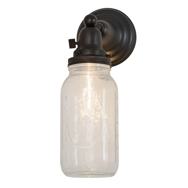 5.5"W Mason Jar Wall Sconce