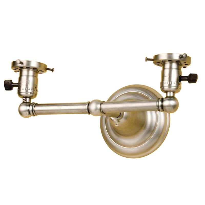 12"W Revival Antique Nickel 2 LT Wall Sconce Hardware