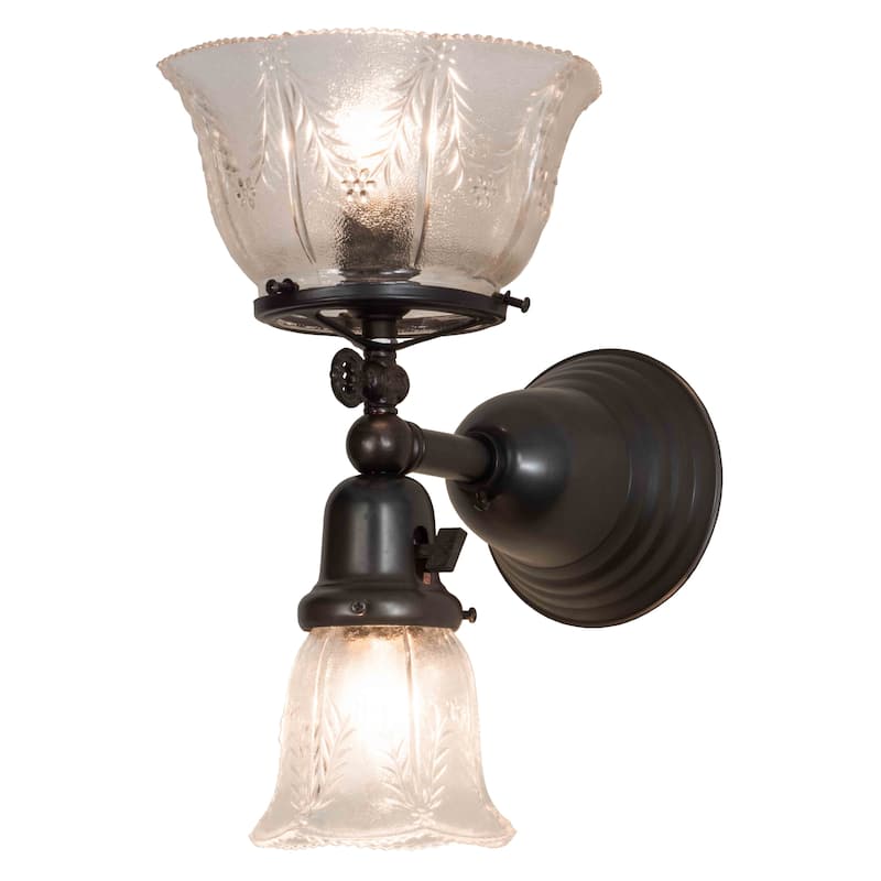 7.5"W Revival Summer Wheat 2 LT Gas & Electric Wall Sconce
