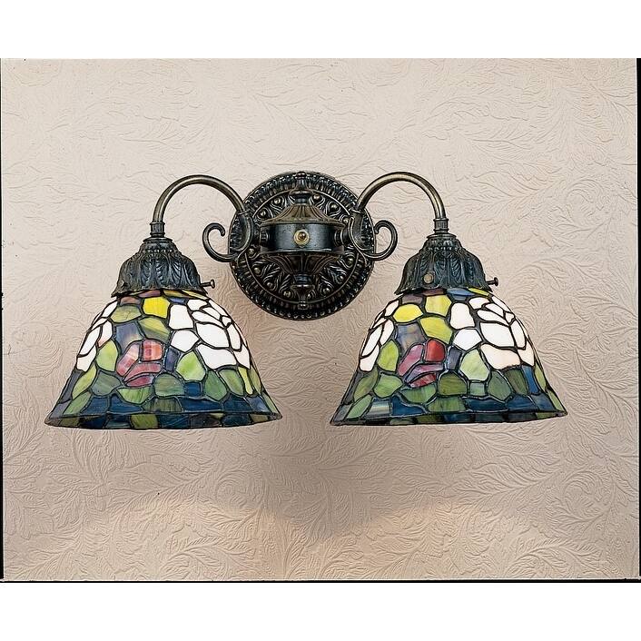 18"W Tiffany Rosebush 2 LT Wall Sconce.602