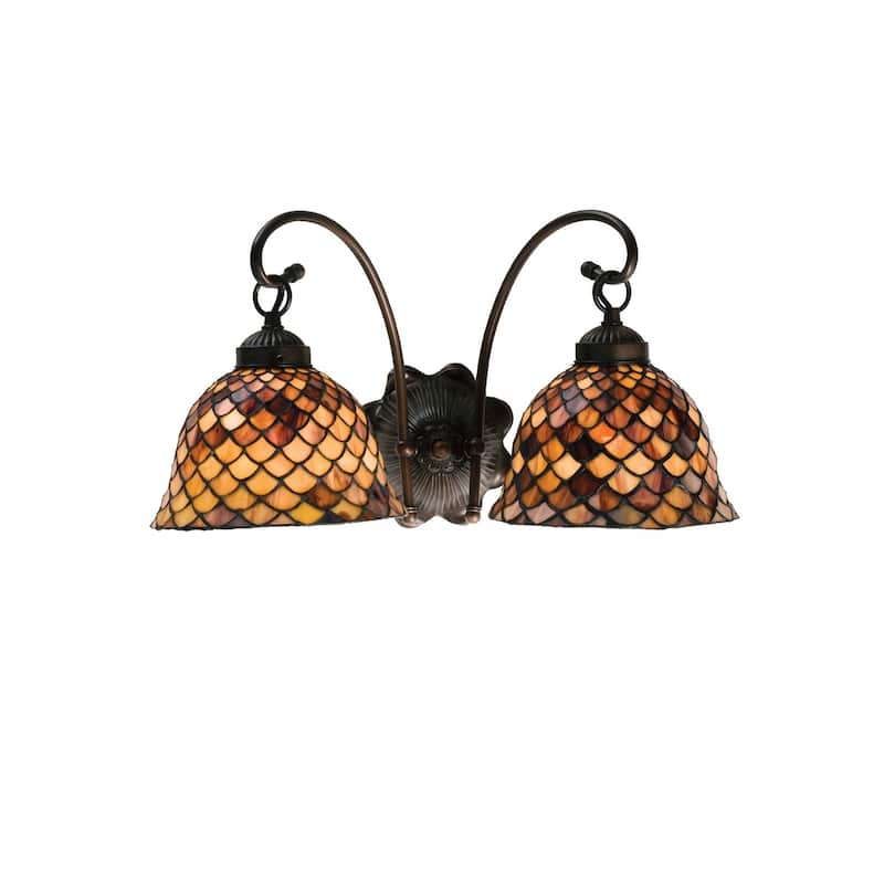 18"W Tiffany Fishscale 2 LT Wall Sconce