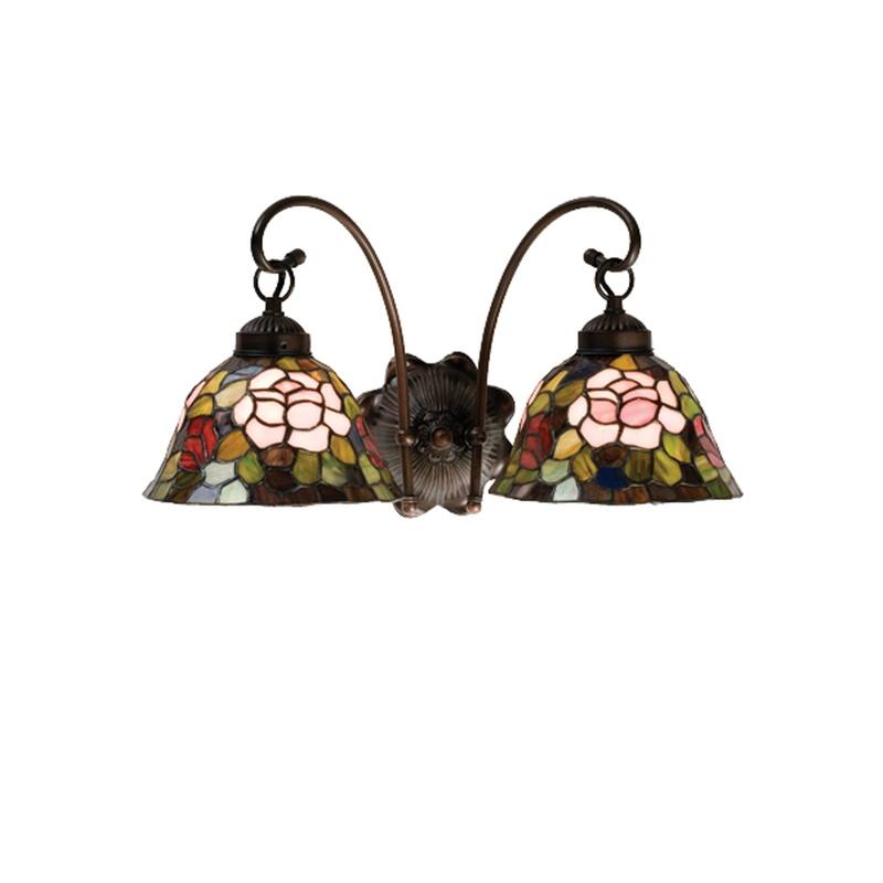 18"W Tiffany Rosebush 2 LT Wall Sconce