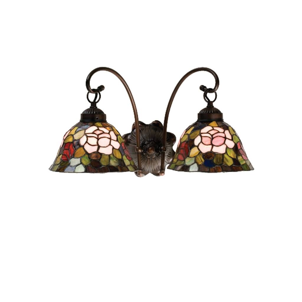 18"W Tiffany Rosebush 2 LT Wall Sconce