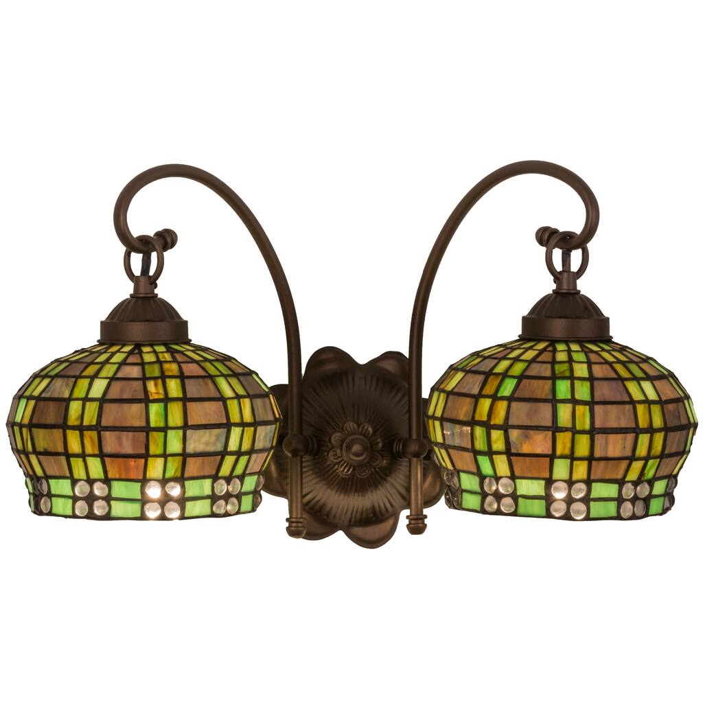 18.5"W Jeweled Basket 2 LT Wall Sconce