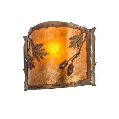 12"W Oak Leaf & Acorn Wall Sconce