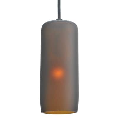 3"W Venice Frosted Amber Wine Bottle Mini Pendant