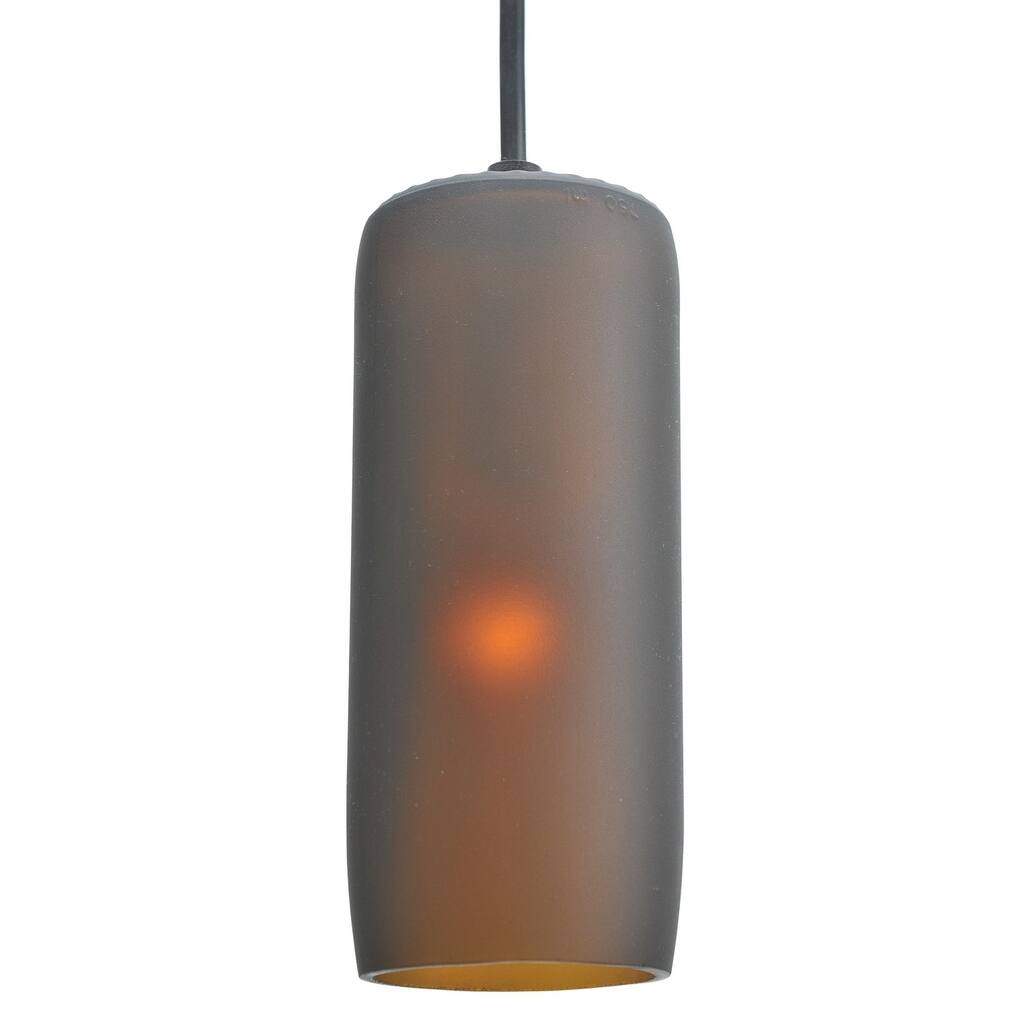 3"W Venice Frosted Amber Wine Bottle Mini Pendant