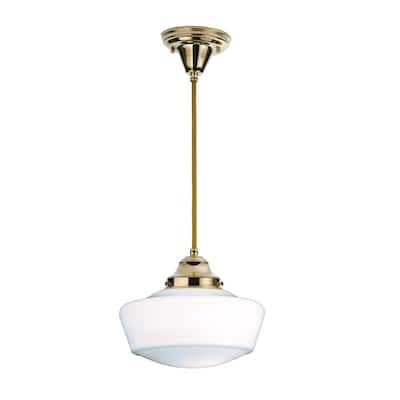 9"W Revival Schoolhouse W/Traditional Globe Mini Pendant