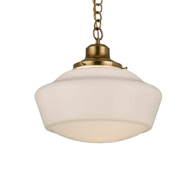 16"W Revival Schoolhouse W/Traditional Globe Pendant