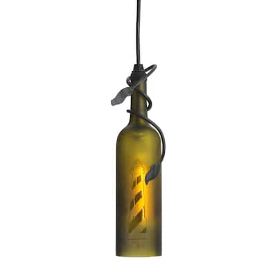 3"W Tuscan Vineyard Lighthouse Wine Bottle Mini Pendant