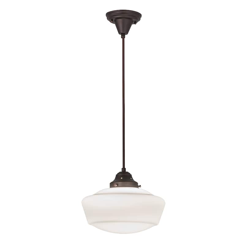 12"W Revival Schoolhouse W/Traditional Globe Pendant