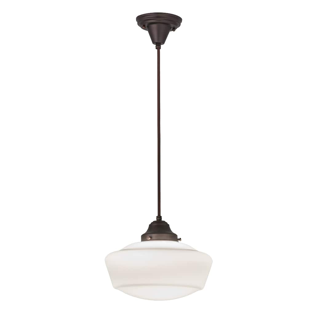 12"W Revival Schoolhouse W/Traditional Globe Pendant