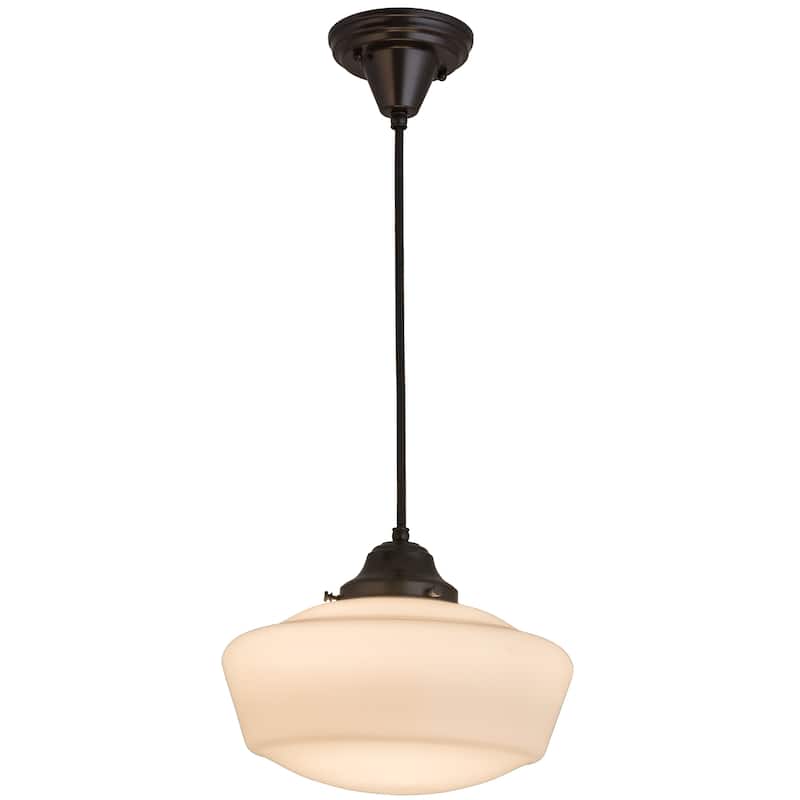 12"W Revival Schoolhouse W/Traditional Globe Pendant