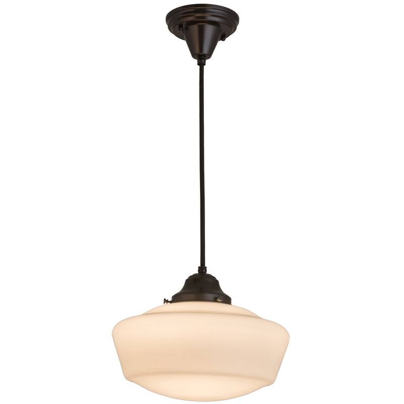 12"W Revival Schoolhouse W/Traditional Globe Pendant