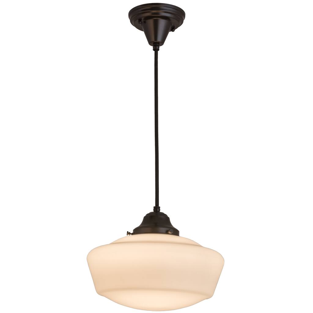 12"W Revival Schoolhouse W/Traditional Globe Pendant