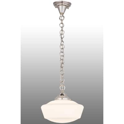 12"W Revival Schoolhouse W/Traditional Globe Pendant