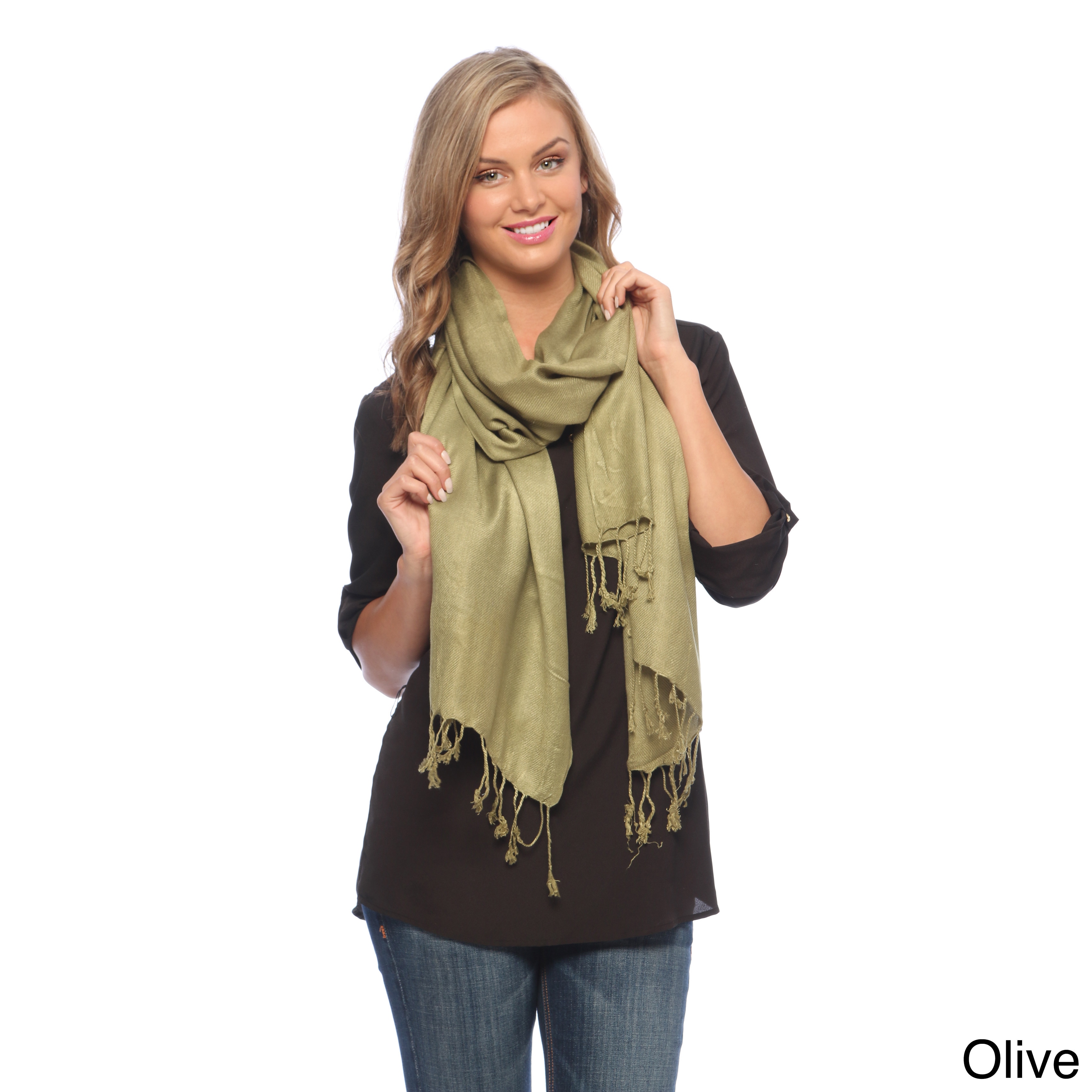 Womens Solid Viscose Faux Pashmina Shawls (pack Of 3)