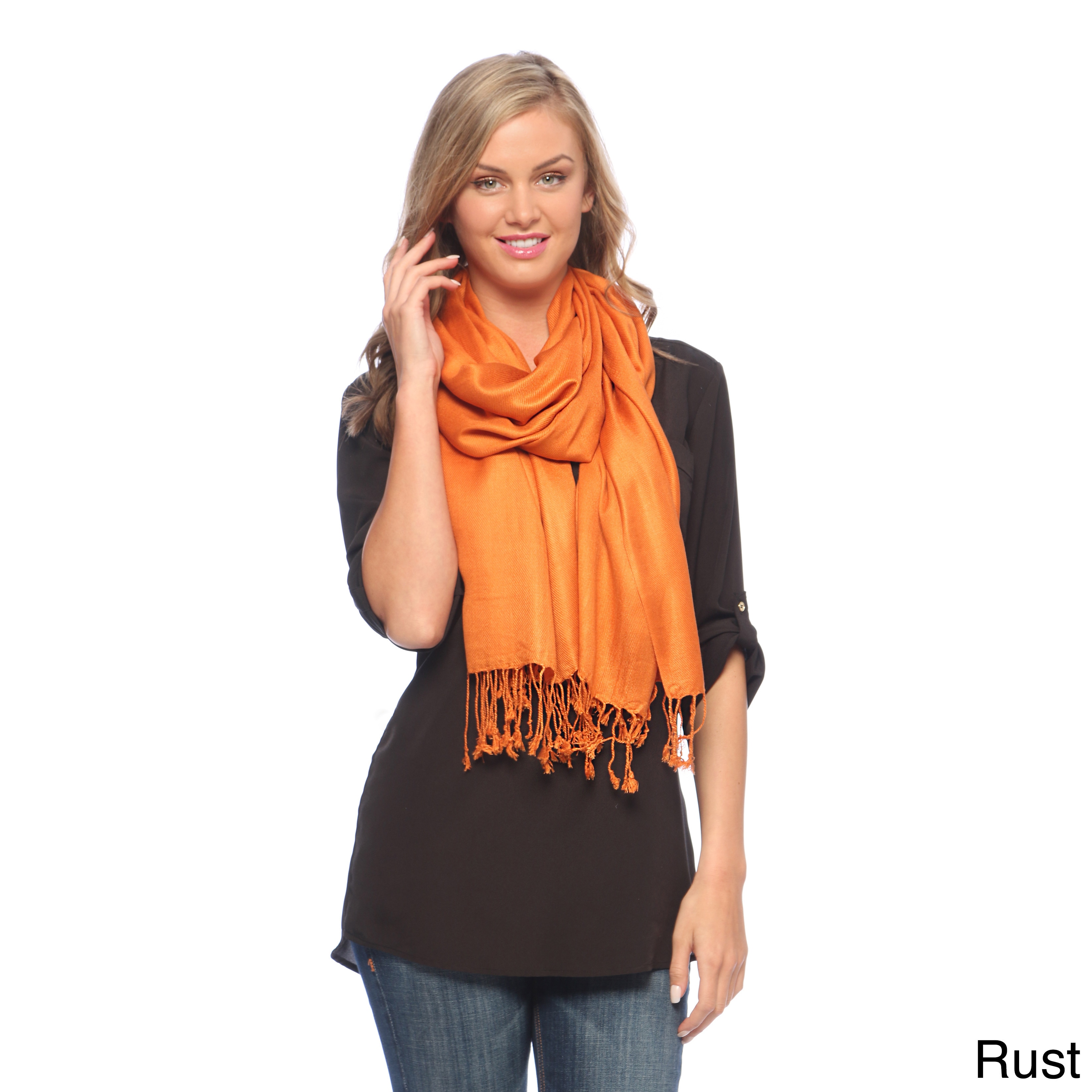 Womens Solid Viscose Faux Pashmina Shawls (pack Of 3)