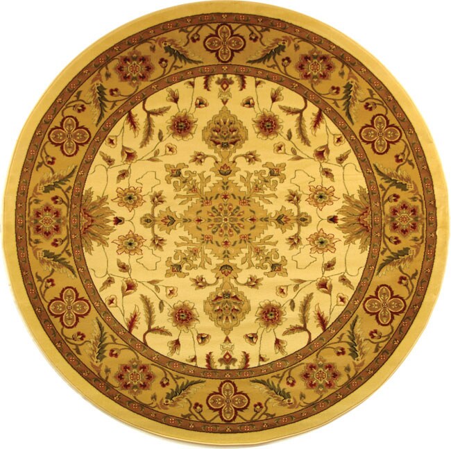 Lyndhurst Collection Ohsak Ivory/ Tan Rug (5 3 Round) (IvoryPattern OrientalMeasures 0.375 inch thickTip We recommend the use of a non skid pad to keep the rug in place on smooth surfaces.All rug sizes are approximate. Due to the difference of monitor c