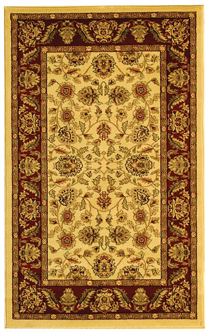 Lyndhurst Collection Tabriz Ivory/ Red Rug (33 X 53) (IvoryPattern OrientalMeasures 0.375 inch thickTip We recommend the use of a non skid pad to keep the rug in place on smooth surfaces.All rug sizes are approximate. Due to the difference of monitor co