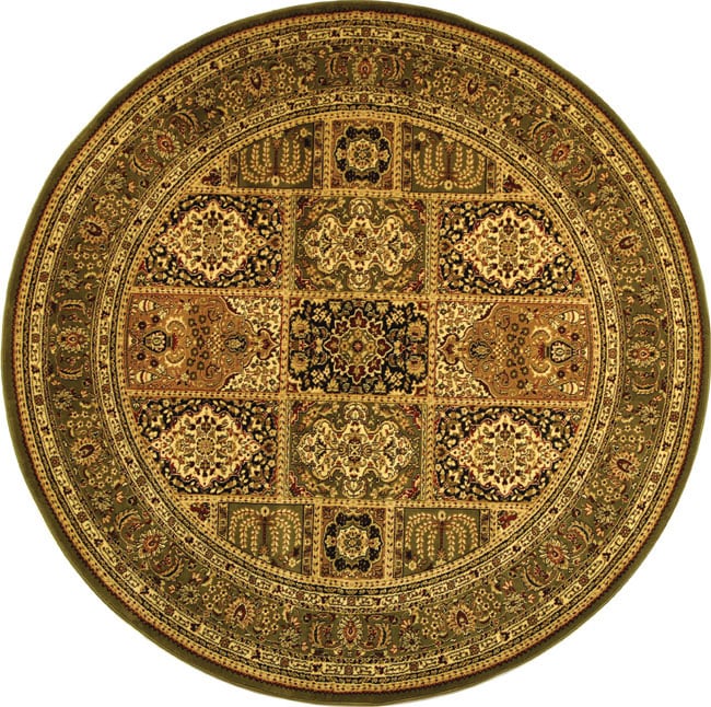 Lyndhurst Collection Isfan Green/ Multi Rug (5 3 Round) (GreenPattern OrientalMeasures 0.375 inch thickTip We recommend the use of a non skid pad to keep the rug in place on smooth surfaces.All rug sizes are approximate. Due to the difference of monitor