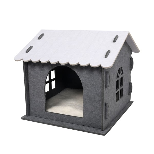 Shop Kinbor Felt Cat House Feline Cave With Soft Pad Pet Bed