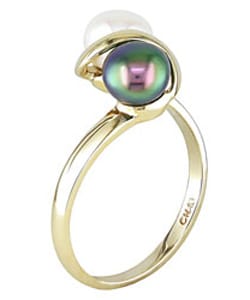 Miadora 10k Gold Cultured Black & White Freshwater Pearl Ring Miadora Pearl Rings