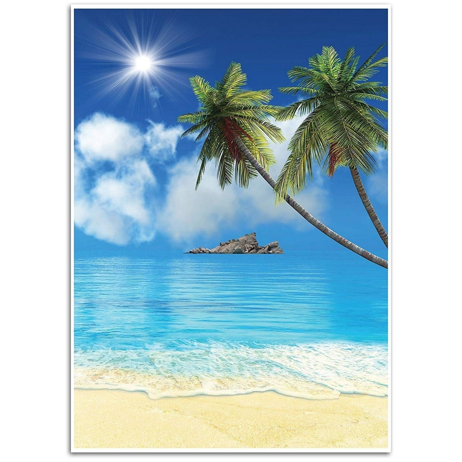 Tropical Beach Background Booth Great for Studio 4.9 x 7.2 Feet Business Use