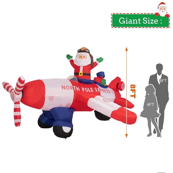 Shop Kinbor 8 Foot Christmas Inflatable Santa Claus Flying