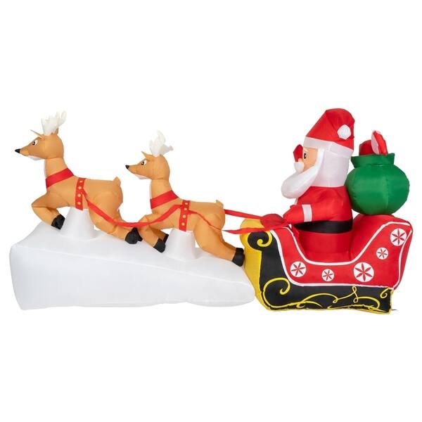 Shop Kinbor Christmas Inflatable Santa Claus On Sleigh With Two
