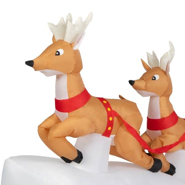 Shop Kinbor Christmas Inflatable Santa Claus On Sleigh With Two