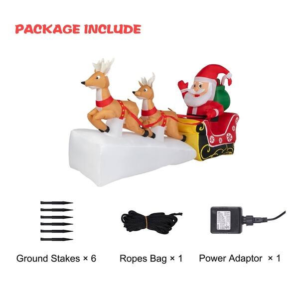 Shop Kinbor Christmas Inflatable Santa Claus On Sleigh With Two