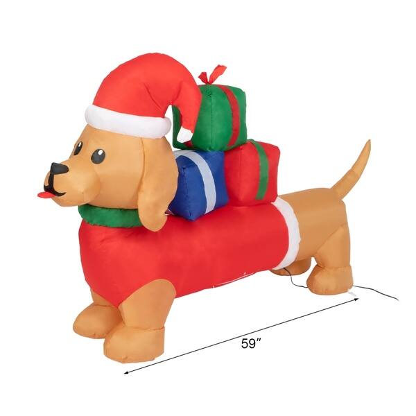 Shop Kinbor 5ft Christmas Inflatable Long Wiener Dog With