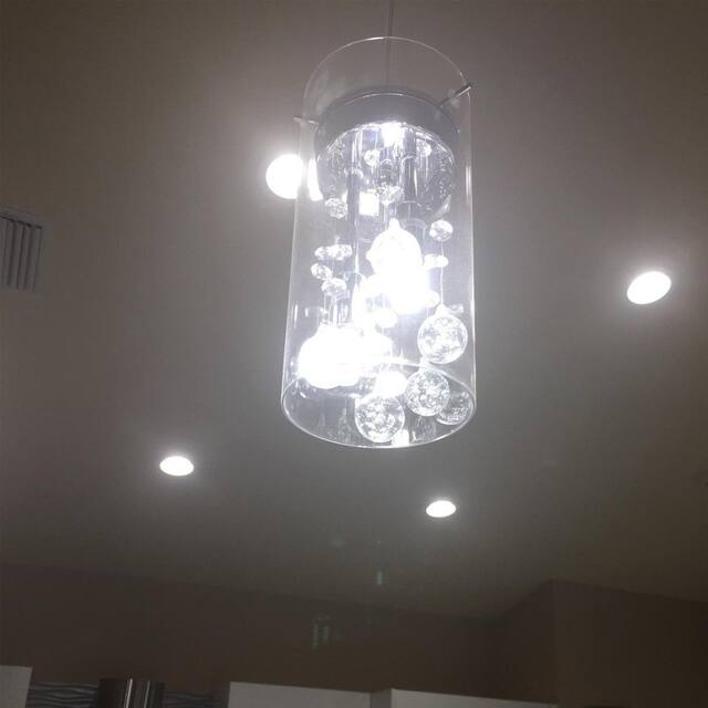 Capri Modern G9 Glass Pendant Crystal Hanging Light Fixture