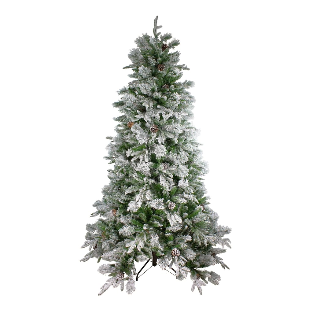 7.5' Flocked Mixed Colorado Pine Artificial Christmas Tree - Unlit - N/A